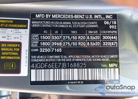 2018 Mercedes-Benz Gls 450 4Matic из США, поврежденный, VIN 4JGDF6EE7JB168825